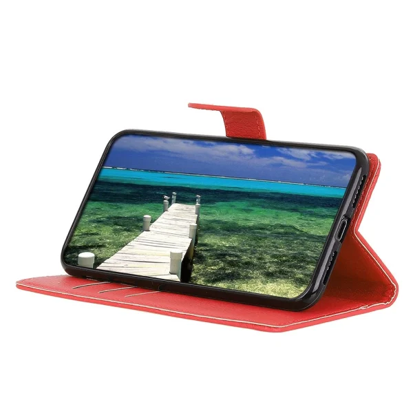 Leather Litchi Texture Book Case for Nokia X30 5G, Red 2