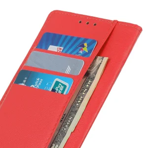Leather Litchi Texture Book Case for Nokia X30 5G, Red 5