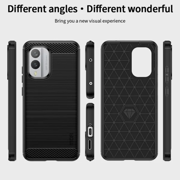 MOFI Carbon Silicone Case for Nokia X30 5G, Black 6