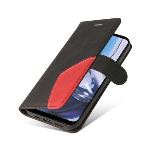 Калъф Тефтер Wallet Stand Bi-color за Motorola Moto E22 4G, Черен 4