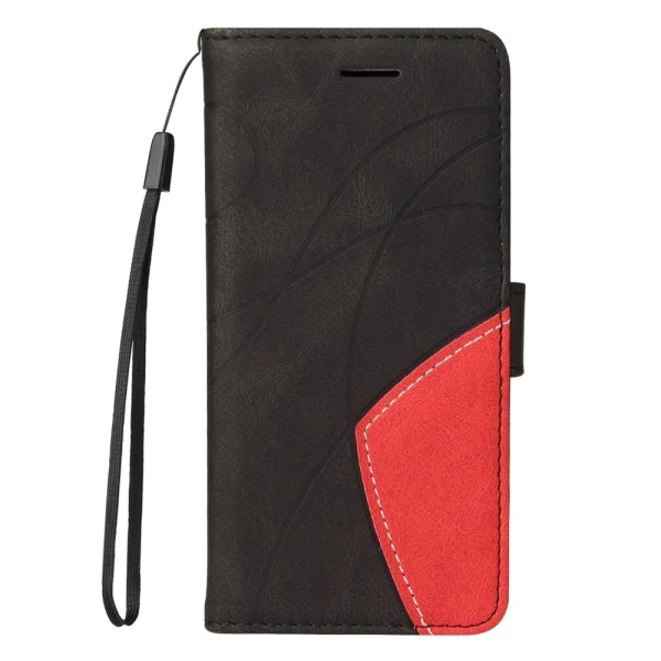 Калъф Тефтер Wallet Stand Bi-color за Motorola Moto E22 4G, Черен 5