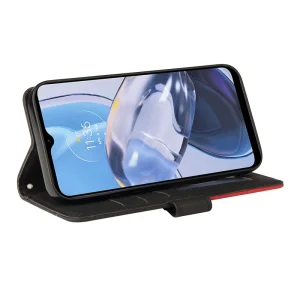 Калъф Тефтер Wallet Stand Bi-color за Motorola Moto E22 4G, Черен 3