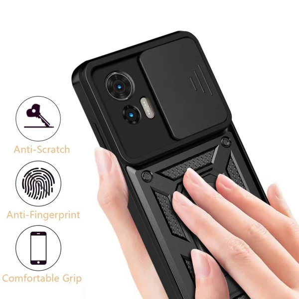 Shockproof Slide Camera case for Motorola Edge 30 Neo 5G / Edge 30 Lite, Black 6