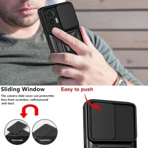 Shockproof Slide Camera case for Motorola Edge 30 Neo 5G / Edge 30 Lite, Black 5