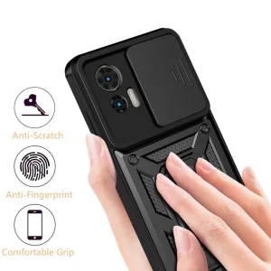 Shockproof Slide Camera case for Motorola Edge 30 Neo 5G / Edge 30 Lite, Black 6