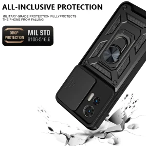 Shockproof Slide Camera case for Motorola Edge 30 Neo 5G / Edge 30 Lite, Black 3