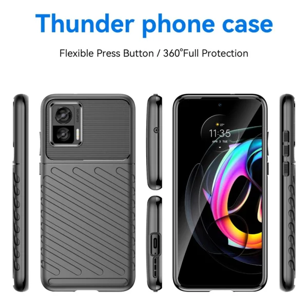 Силиконов калъф Thunder за Motorola Edge 30 Neo 5G, Черен 4