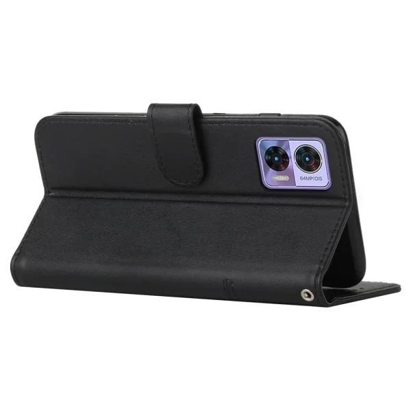Stitching Lines Flip Case for Motorola Edge 30 Neo 5G, Black 2