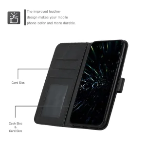 Stitching Lines Flip Case for Motorola Edge 30 Neo 5G, Black 5