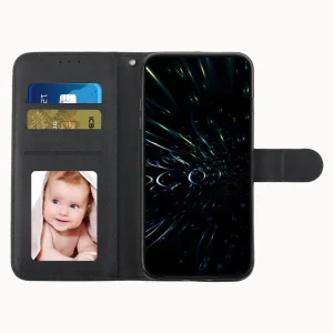Stitching Lines Flip Case for Motorola Edge 30 Neo 5G, Black 3