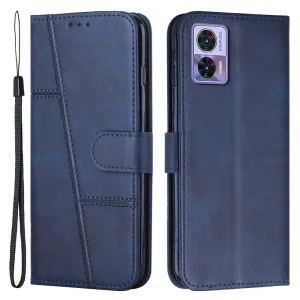 Калъф Тефтер Stitching за Motorola Edge 30 Neo 5G, Син