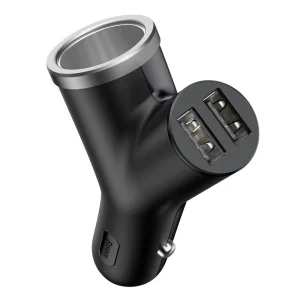 Зарядно за кола Baseus Y,40W, CALL-YX01, 3.4A, 2 x USB, с порт за запалка, Черен 6