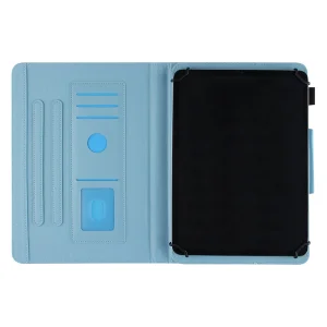 Leather Folio Case for Tablet 10-inch, Blue Butterflies 4
