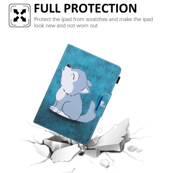 Leather Wallet Case for Tablet 7-inch, Wolf 2