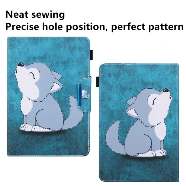 Leather Wallet Case for Tablet 7-inch, Wolf 3