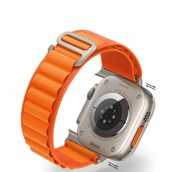 Nylon Loop textile strap for Apple Watch 42/44/45/49mm, orange 2
