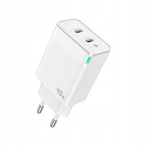 Зарядно 220V Prestico F16, 2xUSB-C, PD, 40W, Бял 3