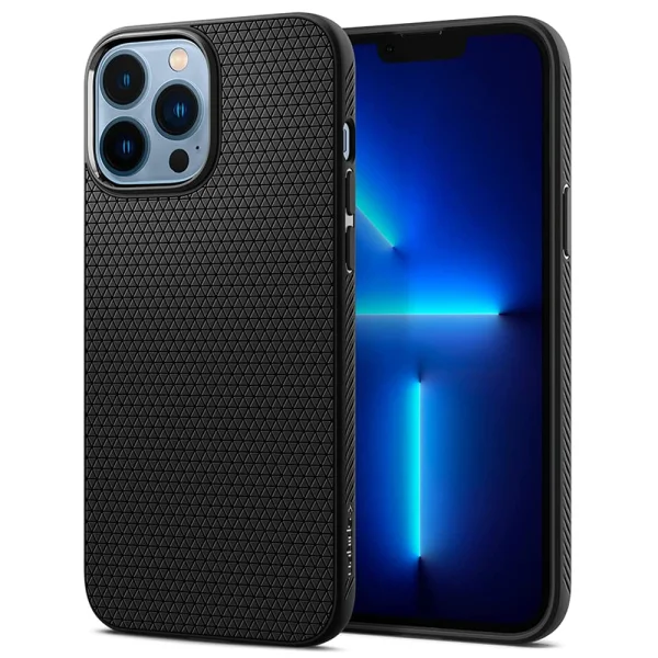 Удароустойчив Калъф Spigen Liquid Air за iPhone 13 Pro Max, Матов, ACS03201, Matte, Черен 1