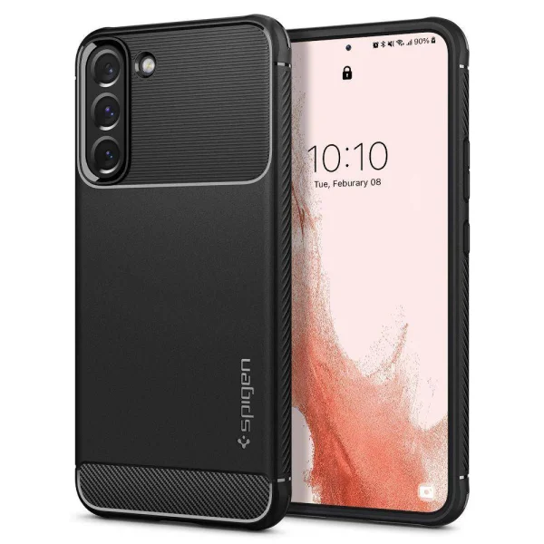 Калъф Spigen Rugger Armor за Samsung Galaxy S22, Матов, ACS03986, 8809811856033, Черен 1
