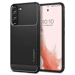 Калъф Spigen Rugger Armor за Samsung Galaxy S22, Матов, ACS03986, 8809811856033, Черен