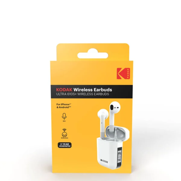Безжични Слушалки KODAK 610S+ TWS Earbuds, бял 2