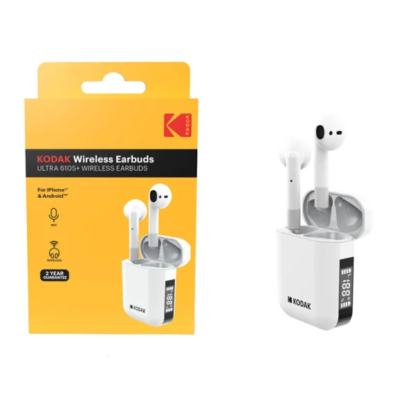 Безжични Слушалки KODAK 610S+ TWS Earbuds, бял 1