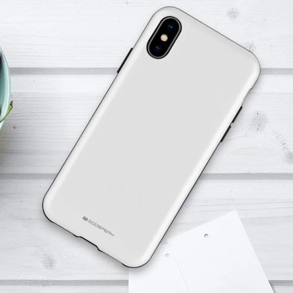 Удароустойчив Гръб Mercury SKINNY за iPhone XS Max, Сребрист 5