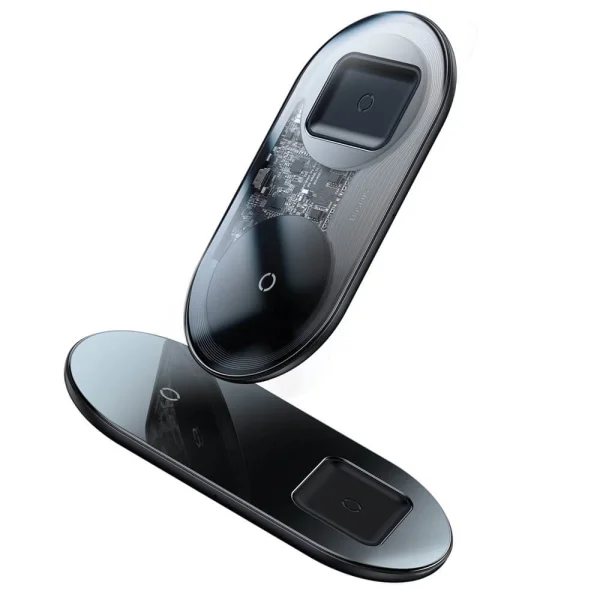 Безжично зарядно Baseus Simple Wireless WXJK-A01, 18W, 2in1, прозрачен 3