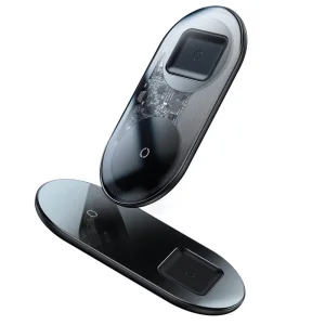 Безжично зарядно Baseus Simple Wireless WXJK-A01, 18W, 2in1, прозрачен 3