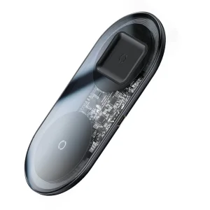 Безжично зарядно Baseus Simple Wireless WXJK-A01, 18W, 2in1, прозрачен 4