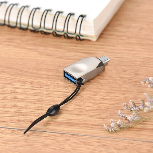 Адаптер HOCO UA10 OTG, USB to micro USB, сребрист 5