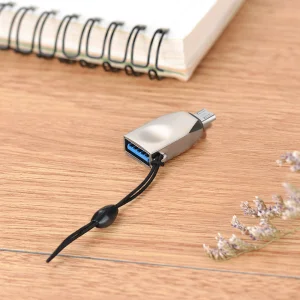 Адаптер HOCO UA10 OTG, USB to micro USB, сребрист 5