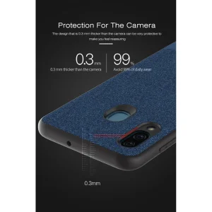 Удароустойчив Гръб Cloth Leather за Samsung Galaxy A30, Тъмно син 4