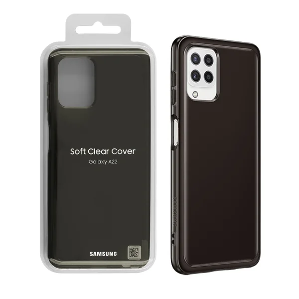 Калъф Samsung Soft Clear Cover за Samsung Galaxy A22 4G, EF-QA225TBE, черен 3