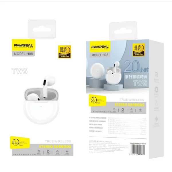 Wireless earphones PAVAREAL True TWS PA-H08, white 2