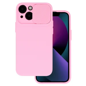 Силиконов калъф Camshield Soft за iPhone 14, Светло розов