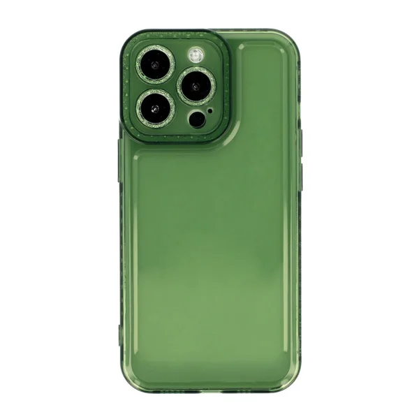 Crystal Diamond Silicone Case for Iphone 14 Pro Max, 2mm, transparent green 2