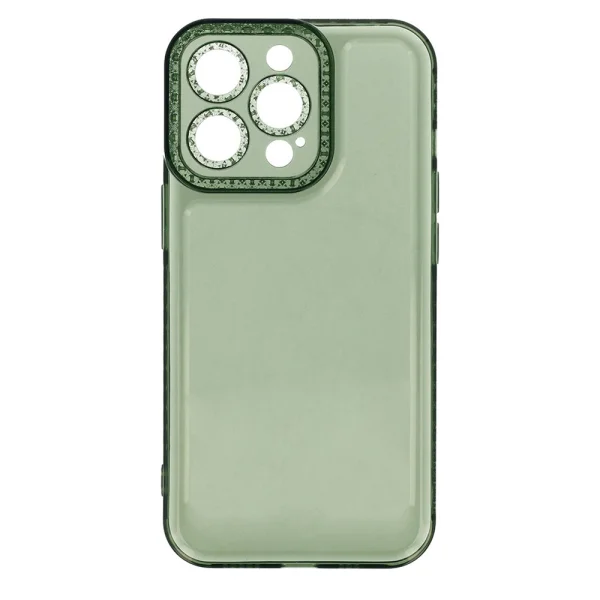 Crystal Diamond Silicone Case for Iphone 14 Pro , 2mm, transparent green 3