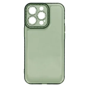 Crystal Diamond Silicone Case for Iphone 14 Pro , 2mm, transparent green 3