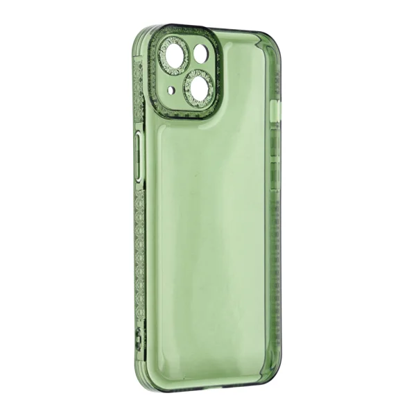 Silicone Crystal Diamond for iPhone 14, 2mm, transparent green 1
