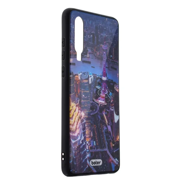 Plastic Back Cover Glass Boter for Huawei P30, Night City 2