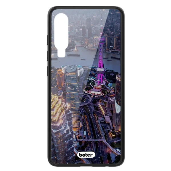 Plastic Back Cover Glass Boter for Huawei P30, Night City 1