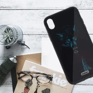 Glass Boter Plastic Back Cover for iPhone XS Max, Wolf 3