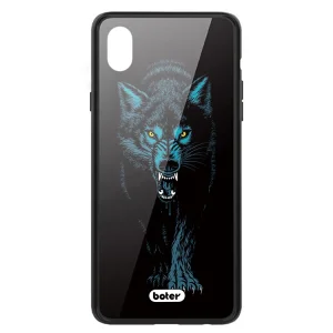Пластмасов Гръб Glass Boter за iPhone XS Max, Вълк