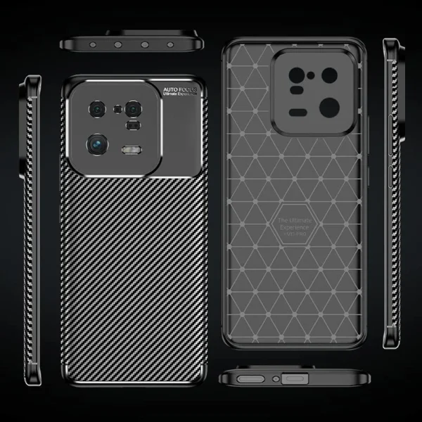 Силиконов Калъф Carbon Fibre Texture за Xiaomi 13, черен 3