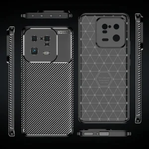 Силиконов Калъф Carbon Fibre Texture за Xiaomi 13, черен 3