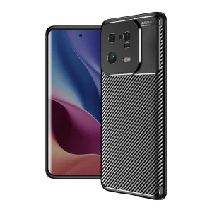 Силиконов Калъф Carbon Fibre Texture за Xiaomi 13, черен