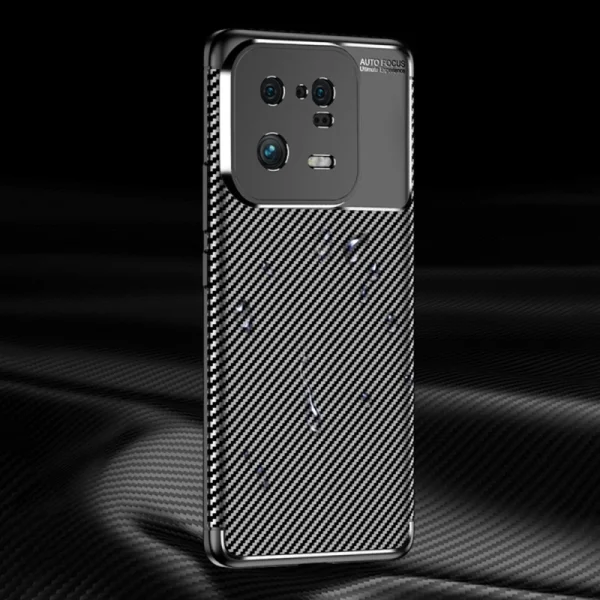 Silicone Case Carbon Fibre Texture for Xiaomi 13 Pro, black 5