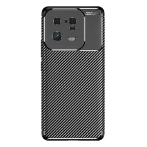 Силиконов Калъф Carbon Fibre Texture за Xiaomi 13 Pro, черен