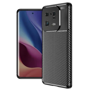 Silicone Case Carbon Fibre Texture for Xiaomi 13 Pro, black 3